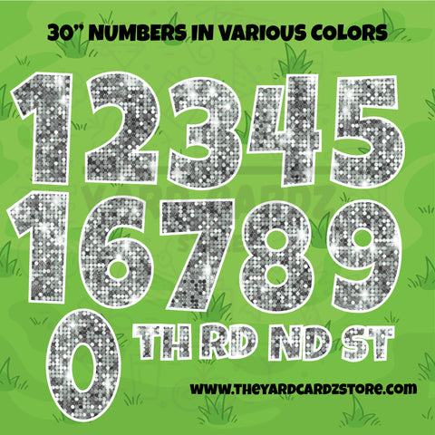 30" NUMBERS IN VARIOUS COLORS