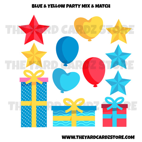 BLUE & YELLOW PARTY HALF SHEET