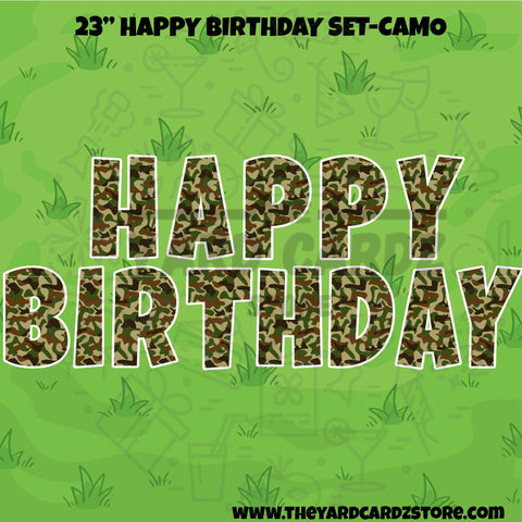 23" HAPPY BIRTHDAY SET-CAMO