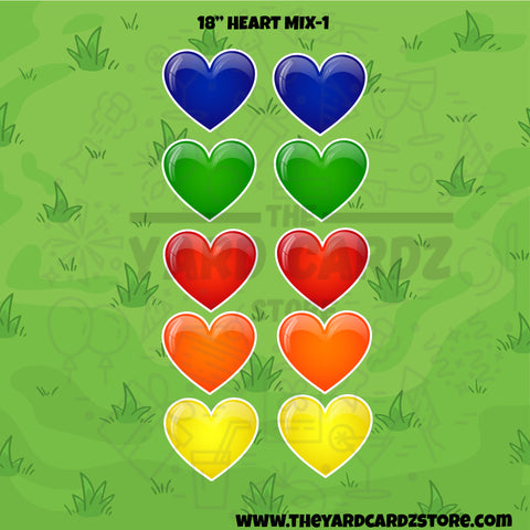 18" HEART MIX-1