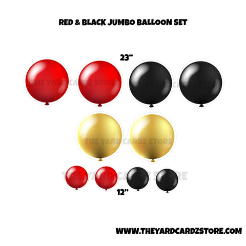 RED & BLACK JUMBO BALLOON SET