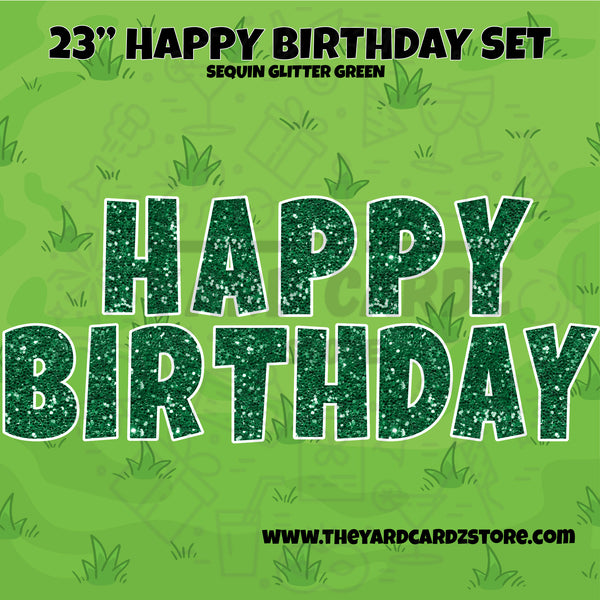 23" HAPPY BIRTHDAY SET GREEN (3 OPTIONS)