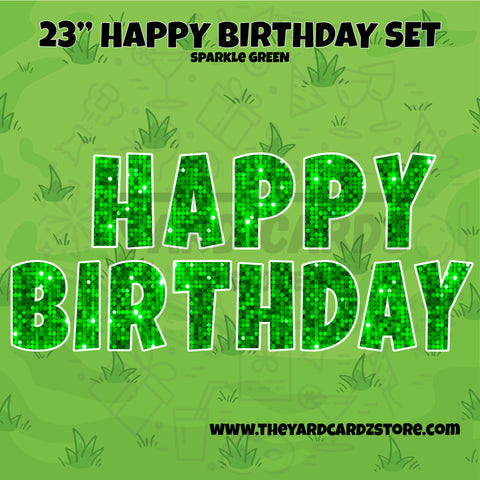 23" HAPPY BIRTHDAY SET GREEN (3 OPTIONS)