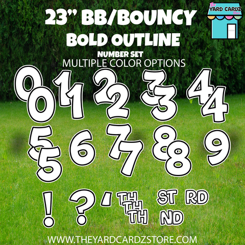 23" NUMBER SET BOLD OUTLINE BB/BOUNCY *PICK YOUR COLOR